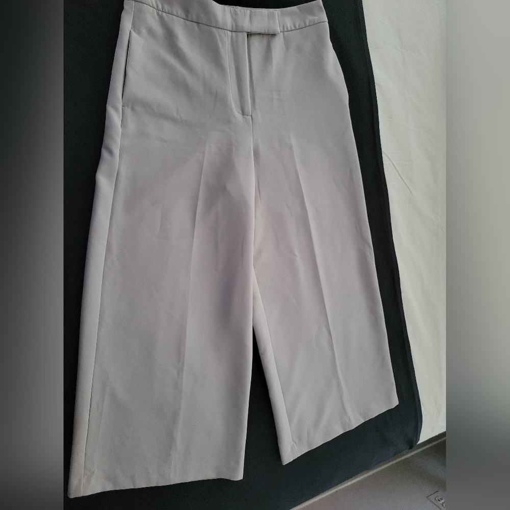 Liz Claiborne Wide Leg Cropped Pants in Light Gray